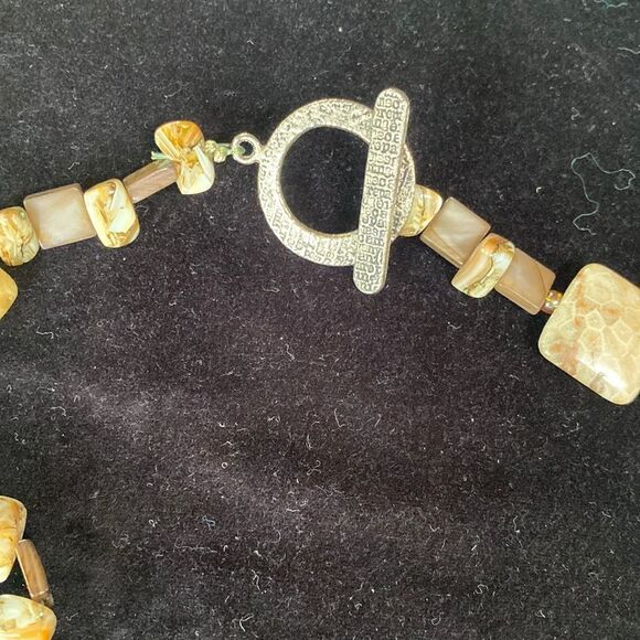 Earth Tone Ceramic Chunky  Inspirational Necklace - Picture 9 of 11